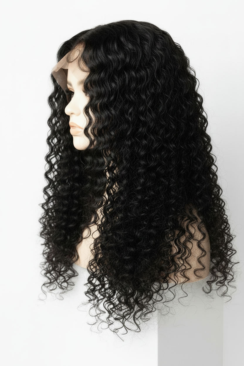 30 Inch Deep Wave Wig - Side Profile