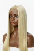 Light Yellow Blonde Wig on Brown Mannequin